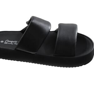 Women Sandals Unbranded Women‎ Wide Strap Black Sandals Size 7